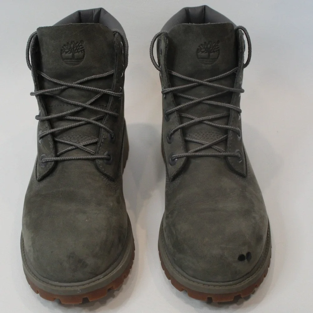 Timberland Grey Suede Lace Up Boots Boys Size 6 Youth‎ Kids Waterproof